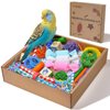 HOSUKU Colorful Bird Foraging & Shredding Toys Box – Safe Bird Toys for Parakeets, Cockatiels, Conures & Small Birds, Perfect for Christmas & New Year