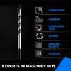 amoolo Masonry Drill Bit Set 5pcs, Concrete Drill Bits with Carbide Tip (1/4”-1/2”) for Brick, Tile, Cement, Ceramic, Glass, Plastic, Etc.