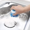 Dish Brush with Soap Dispenser for Dishes Pot Pan Kitchen Sink Scrubbing, Blue 2pcs
