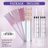 AMORIX 20 Pack Diamond Lip Gloss Tubes with Wand 5ml Empty Rhinestone Cute Lipgloss Bottles/Containers Crystal Lip Gloss Supplies Kit + 2pcs Syringes + Labels for DIY Lip Gloss Base