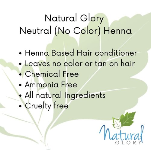 Natural Glory Neutral (No Color) Henna | (100 Gms) 3.52 Oz. | Hair Conditioner | No Color Henna for Hair