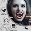 BOBISUKA Halloween Vampire Makeup Kit with White Face & Body Paint, Fake Blood, Black and Red Face Paint Crayon and Fake Teeth SFX Makeup Set for Zombie Wounds Clown Cosplay Special Effects Makeup