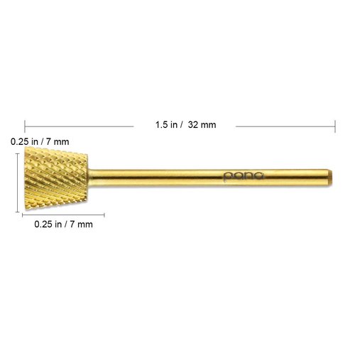 Pana 3/32" 4 Week Backfill Nail Carbide Bit - for Electric Dremel Drill Machine (Medium, Gold (Inverted Backfill))