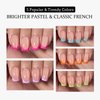 btartboxnails XCOATTIPS French Gel Nails - Brighter Pastel French Tip Press on Nails, Short Square Nail Tips, Soft Gel Nails False Nail, Soak Off Acrylic Fake Nails Extensions