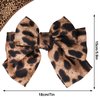 Whaline Set of 2 Hand-Made Leopard Print Hair Accessories: Big Bowknot Hairpins and Metal Barrettes for Women (Dark & Light Leopard Shades)