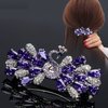 Sankuwen Peacock Rhinestone Hairpin Luxury Crystal Hair Barrette Clip(Purple)