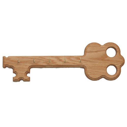 Wooden Mallet 5-Hook Key Holder, Light Oak