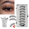 Magnetic Eyelashes with Applicator, Reusable Dual Magnetic Lashes Kit without Eyeliner Magnetic Eyelashes Natural Look Wispy False Eyelashes No Glue or Liner Needed, Easy to Wear