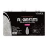 VIVACE Natural Full-Cover Stiletto 500 Artificial False Gel Nail Tips 10Sizes With Clear Plastic Case for Nail salon Nail Shop (Natural)