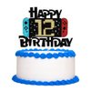 Bekaterea Video Game Happy 12th Birthday Cake Topper，Video Game Boy's 12th Birthday Level Up Party Cake decoration，boy girl gamer cake decoration，Video Game Theme Party Supplies