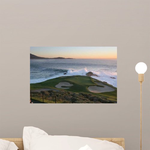 Wallmonkeys WM78585 Pebble Beach Golf Hole 7 Peel and Stick Wall Decals (18 in W x 12 in H), Small