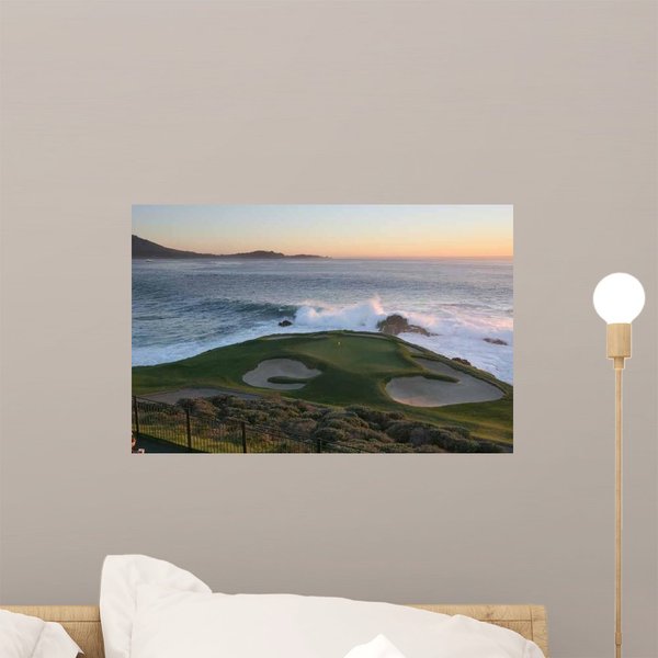 Wallmonkeys WM78585 Pebble Beach Golf Hole 7 Peel and Stick Wall Decals (18 in W x 12 in H), Small