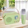 Mini Karaoke Machine for Kids, Portable Bluetooth Speaker with 2 Wireless Microphones HiFi Music Player, Retro Microphone and Speaker Set Gifts for Kids Birthday Home Party (Pink)