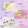 Athoinsu 12" Happy Birthday Bear Plush Pillow Cute Rainbow Stuffed Animal Soft Kawaii Birthday Plushie Star Wink Funny Pillows Home Room Decoration Gifts for Toddlers Kids Girls