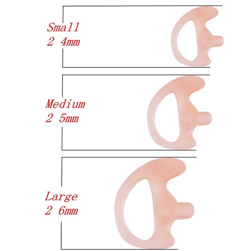 AIRSN Replacement Earmold Earbud Earplug for Motorola Kenwood Two-Way Radio Air Acoustic Coil Tube Audio Kits (Pink,2 Pair-Medium)