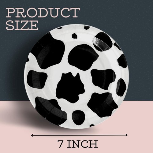 BELMAKS 80PCS Cow Print Set – Cow Print Plates with Cow Print Napkins for Cowboy Cowgirl Cow Western Farm Theme Parties Cow Dinnerware Set for Party Decorations