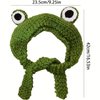 ClawsandPaws Crochet Frog Headband, Green Beanie Cap, Cute Animal Hairband, Anime Cartoon Frog Aesthetics, Grunge Punk Frog, Size 9.3inch x 16.5inch, Hand Wash Only, Unisex, Green
