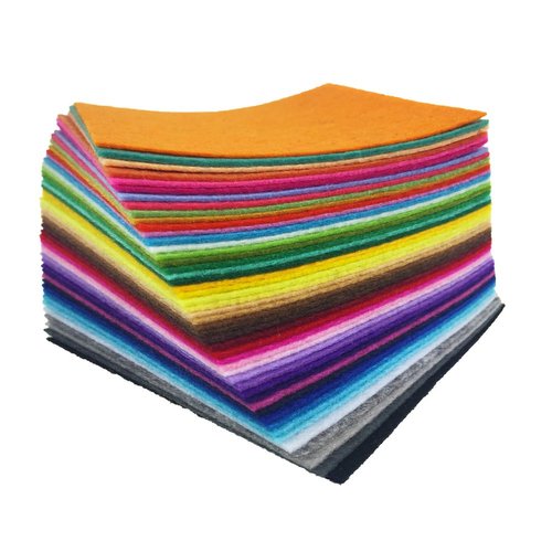 48pcs Felt Fabric Sheet Assorted Color Felt Pack DIY Craft Squares Nonwoven (25cm * 25cm)