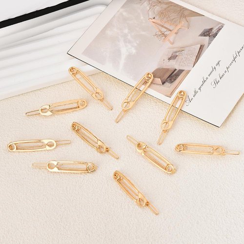Minimalist Pin Shaped Hair Clips Gold Decorative Metal Clips for Hair Barrettes Hairpins Non Slip Hair Styling Clips Hair Pins Set of 10 Aesthetic Edgy Hair Accessories for Women Girls