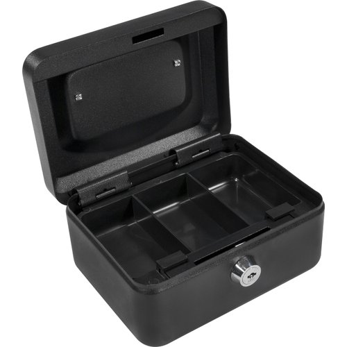 BARSKA 6 Inch Cash Box with Key Lock , Black