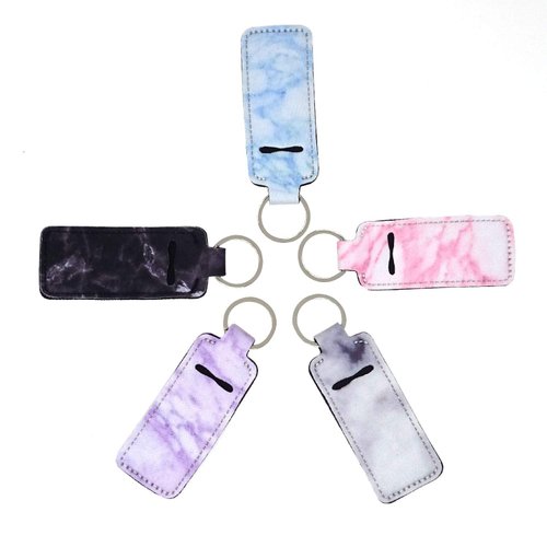Honbay 5PCS Marble Chapsticks Holder Pouch Cute Design Lip Balm Holders Lipstick Holder for Travel (5 Color)