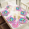 gisgfim 96 Pcs Spa Birthday Party Plates Napkins Supplies Set Spa Party Tableware Paper Dinnerware Decorations Favors for girls for Spa Birthday Party Baby Shower for 24 Guests