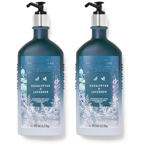 Bath & Body Works 2 Pack Aromatherapy EUCALYPTUS + LAVENDER Moisturizing Body Lotion - Full Size