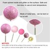 ASTARON 50 Pcs Ball Cake Topper Sticks Mini Balloons for Cake Decorating Supplies Foam Balls Cake decorations for Baby Shower Cake Birthday Cake Toppers Decorations (Pink Series)