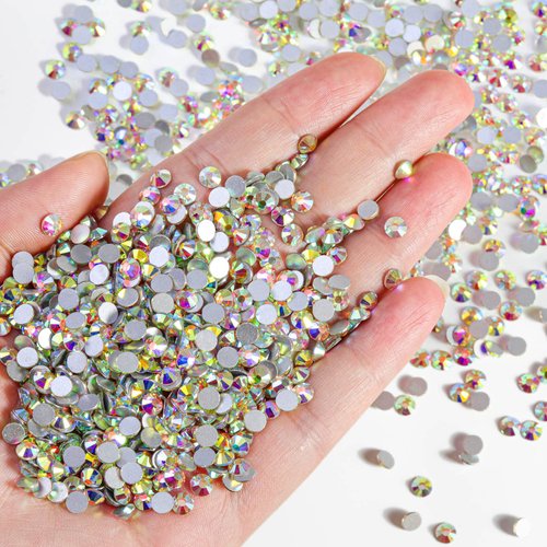 Beadsland Flatback Rhinestones Bulk,14400pcs Crystal AB Rhinestones for Nails Crafts Clothes DIY Decoration, Crystal AB, SS20, 4.6-4.8mm