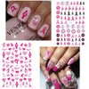 6Sheets Breast Cancer Nail Stickers for Nail Art 3D Self-Adhesive Pink Ribbon Nail Art Stickers Letter Love Heart DIY Nail Art Design Supplies Breast Cancer Awareness Nail Decals for Women Nail Decor