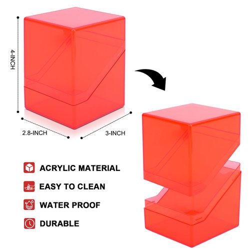 4 Pack Card Deck Cases for Trading Cards, Acrylic Card Storage Boxes Holding 100+ Sleeved Cards Fit for MTG,TCG Sports Cards, Game Card Standard Cards