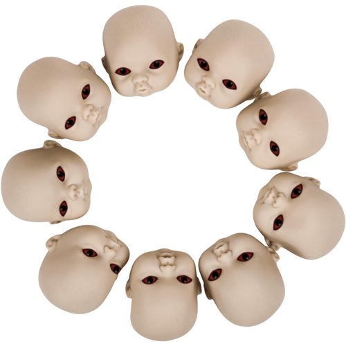 Libima 15 Pieces Halloween Baby Doll Heads, Doll Heads Haunted Doll Heads Creepy Doll Parts Scary Halloween Decorations for Halloween Party Decoration Supplies (Flesh Color)