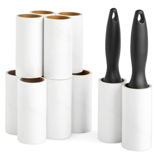 Juvale 12 Pack Lint Roller for Clothes with 696 Sheets, 2 Handles and 10 Sticky Roll Refills for Pet Hair Removal, Laundry