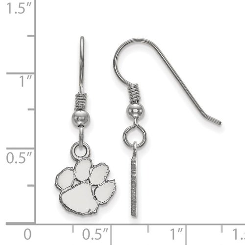 Clemson Extra Small (3/8 Inch) Dangle Earrings Wire (Sterling Silver)