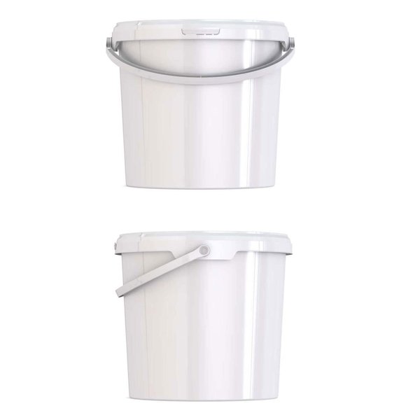 2.5 Gallon Multipurpose White Plastic Bucket Pail (NO LIDS) Food Grade BPA Free 11 Liter Capacity Durable for Commercial Industrial Use (25)