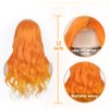 Nnzes Long Wavy Wigs for Women Synthetic Middle Part Hair Replacement Wigs 22 Inch Heat Resistant Fiber for Daily Use (Orange)