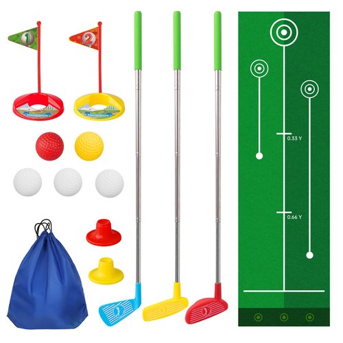 Liberry Toddler Golf Set for 2 3 4 5 Years Old, Retractable Kids Golf Clubs Set with Putting Mat & Storage Bag, Outdoor Indoor Sports Golf Toy Birthday Gift for Boys Girls