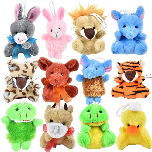 EHENOY 12 Pack Small Stuffed Animals for Kids Mini Plushies, Plush Keychain Birthday Gifts Bulk Toys Party Favors Goodie Bag Stuffers Classroom Rewards Carnival Prizes