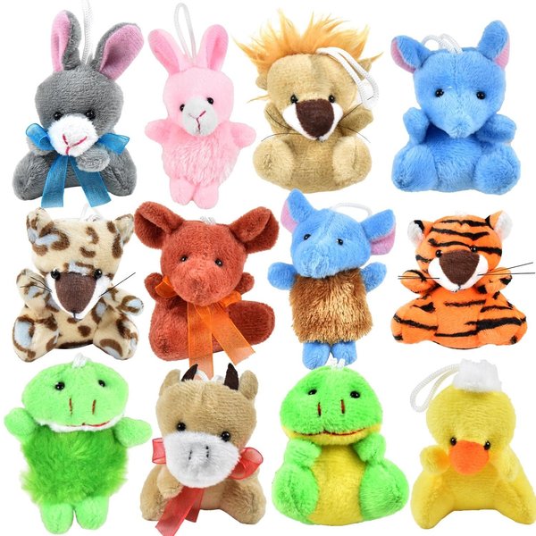 EHENOY 12 Pack Small Stuffed Animals for Kids Mini Plushies, Plush Keychain Birthday Gifts Bulk Toys Party Favors Goodie Bag Stuffers Classroom Rewards Carnival Prizes