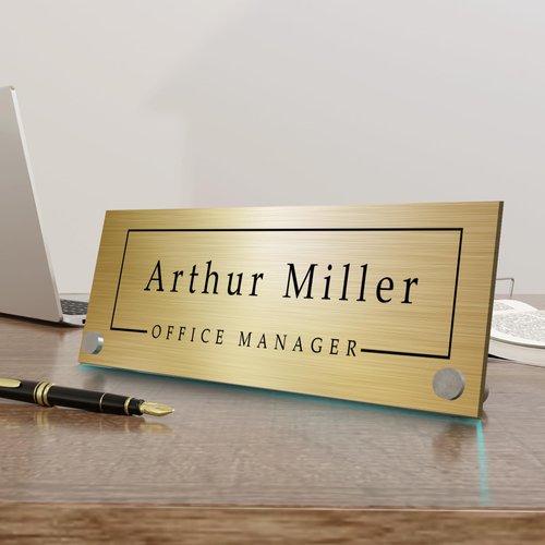 EGD ACM Custom Name Plate For Desk I Personalize Your Desk Plate With Your Name & Your Position I Name Plate For Desk For Office Desk Accessories I Office Door Sings (10 x 3.5 Inch)