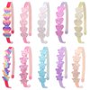 Santoddle Headbands for Girls 10Pcs Sparkly Baby Headband Glitter Hairbands Colorful Head Bands for Girls Teens Party Favors
