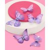 xo, Fetti Purple Butterfly Rhinestone Organza Hair Clips - 5 pcs | Bachelorette Party Favors, Birthday Girl Accessory, Concert Party Decorations, Rave Hair Supplies, Festival