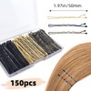 150Pcs 2 In Bobby Pins for Women,Hair Pins for Styling Bun Bobby Pins Hair Accessories,Suitable for Women Girls and Salon Dragon Hairstyles with Transparent Storage Box(Black,Brown and Gold)