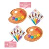 Art Party Supplies - Paint Party Paint Palette Shaped Paper Dessert Plates and Artist Brush Beverage Napkins (Serves 16)