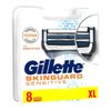 Gillette SkinGuard Sensitive Razor Blades Men, Pack of 8 Razor Blade Refills with Precision Trimmer, Fits Fusion Handles