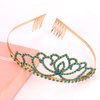 FASOTY Gold Tiara Green Crystal Crown with Combs Elegant Princess Tiaras and Crowns for Women Girls Rhinestone Headband for Bridal Wedding Birthday Party Prom