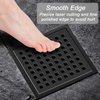 EXF Square Shower Drain 6 Inch Matte Black, Stainless Steel Shower Floor Drain Kit with Flange, Removable Grid Grate, Hair Strainer, Not Fit for Bathtub