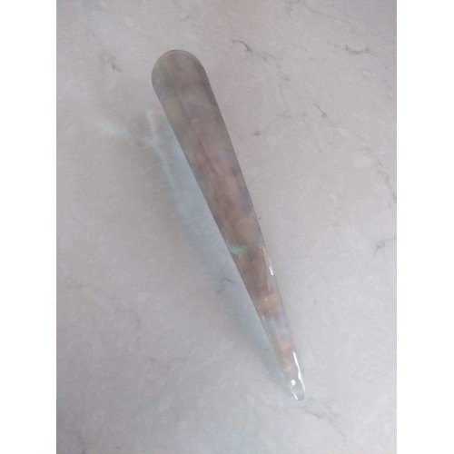Generic Lite gray iridescent marbled acrylic and metal alligator hair claw clip clamp