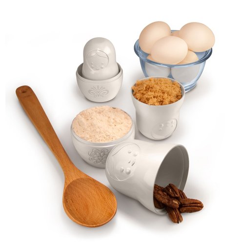 Genuine Fred Matryoshka Measuring Cups, Set of 6, White