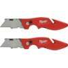 Milwaukee 48-22-1901F Fastback Utility Knife with Wire Stripping Compartment, and Gut Hook (2 Pack of 48-22-1901)